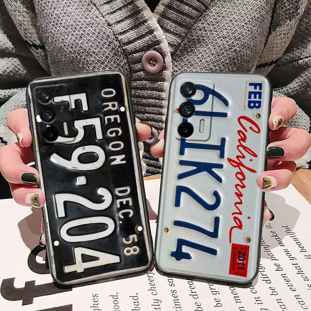 

Vintage License Plate Number Phone Case For Realme C65 C63 C55 C53 C35 C33 C30S C30 S21Y C21 C20 C15 C11 NARZO 50 X50 GT Case