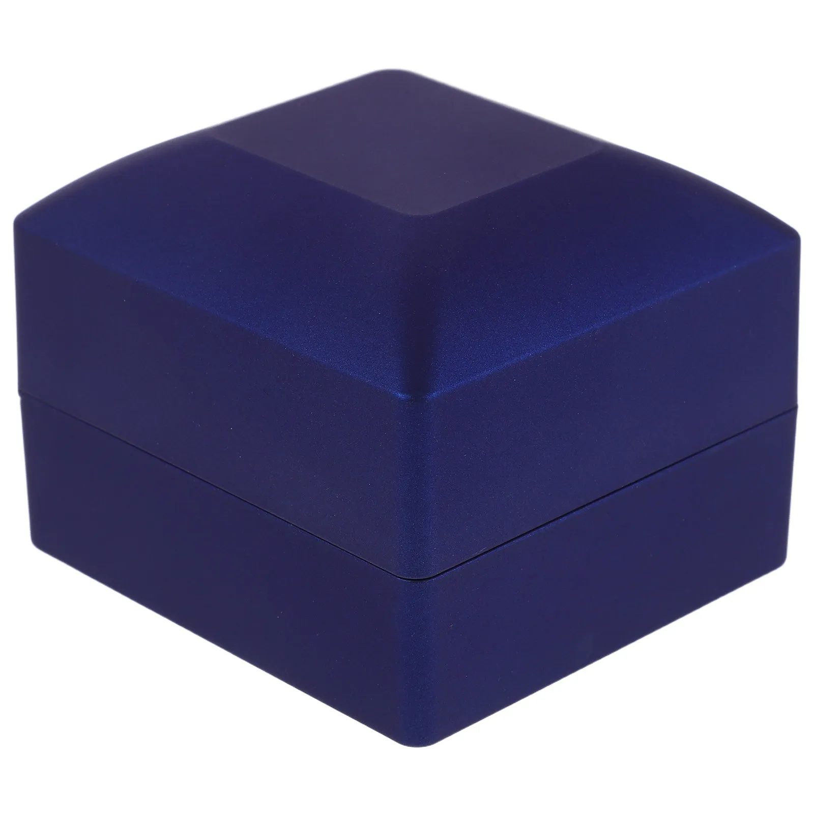 

LED Ring Box Dark Blue Spray Paint Luxury LED Light Jewelry Box Elegant Rings Display Storage Travel Home Jewelry Showcase
