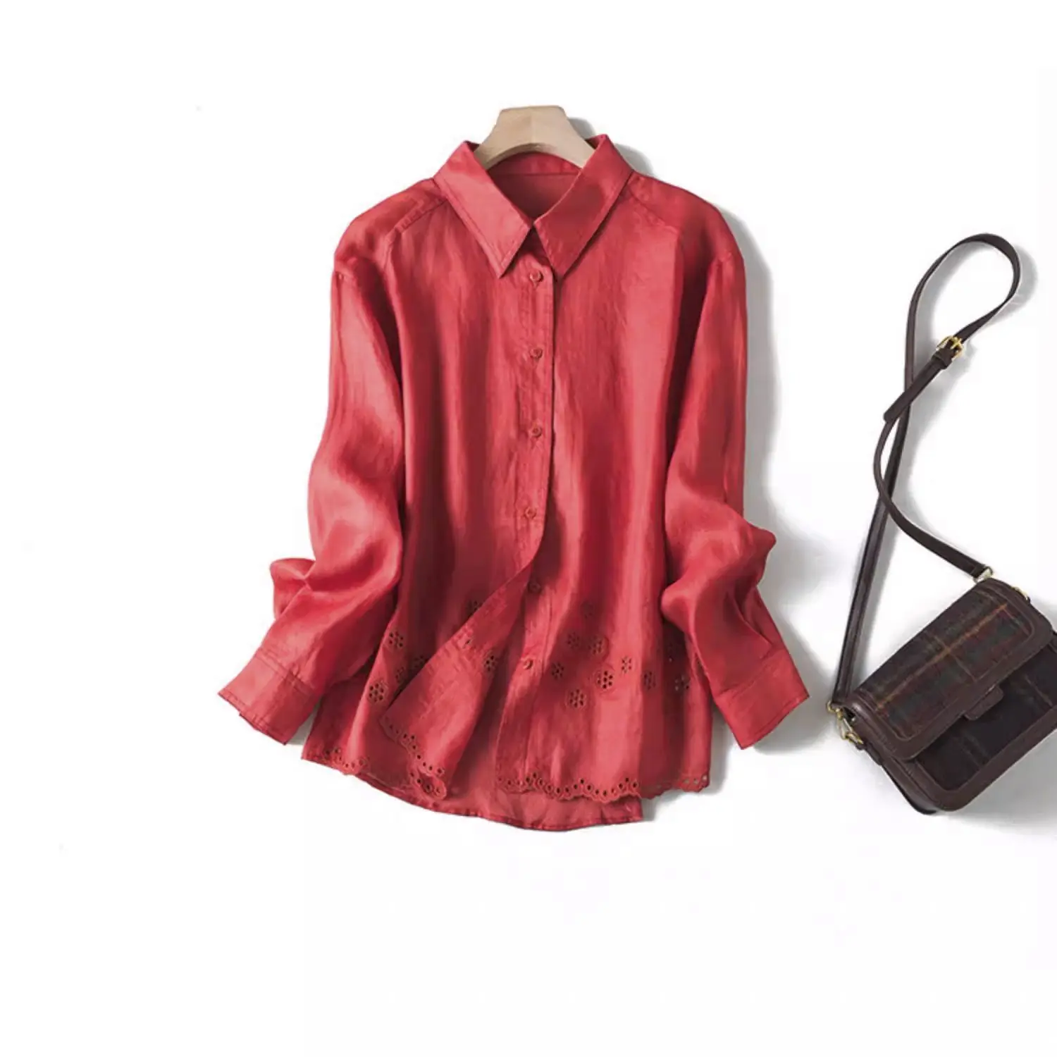 

Dave&di Comfortable, Breathable, Long Sleeved, Stylish, Old Money Sun Protection Shirt Top For Women Blouses Women's Clothes
