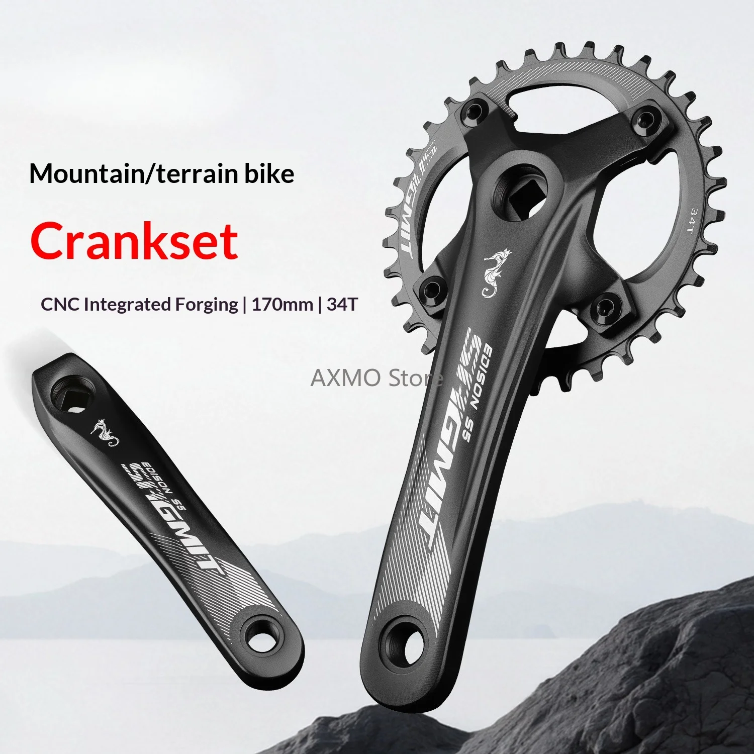 

Crankset 170mm 34/36T Square Taper Crank MTB Bicycle Crank Chainring Crank Aluminum Alloy Bike Cranks 7-11speed Bicycle Parts