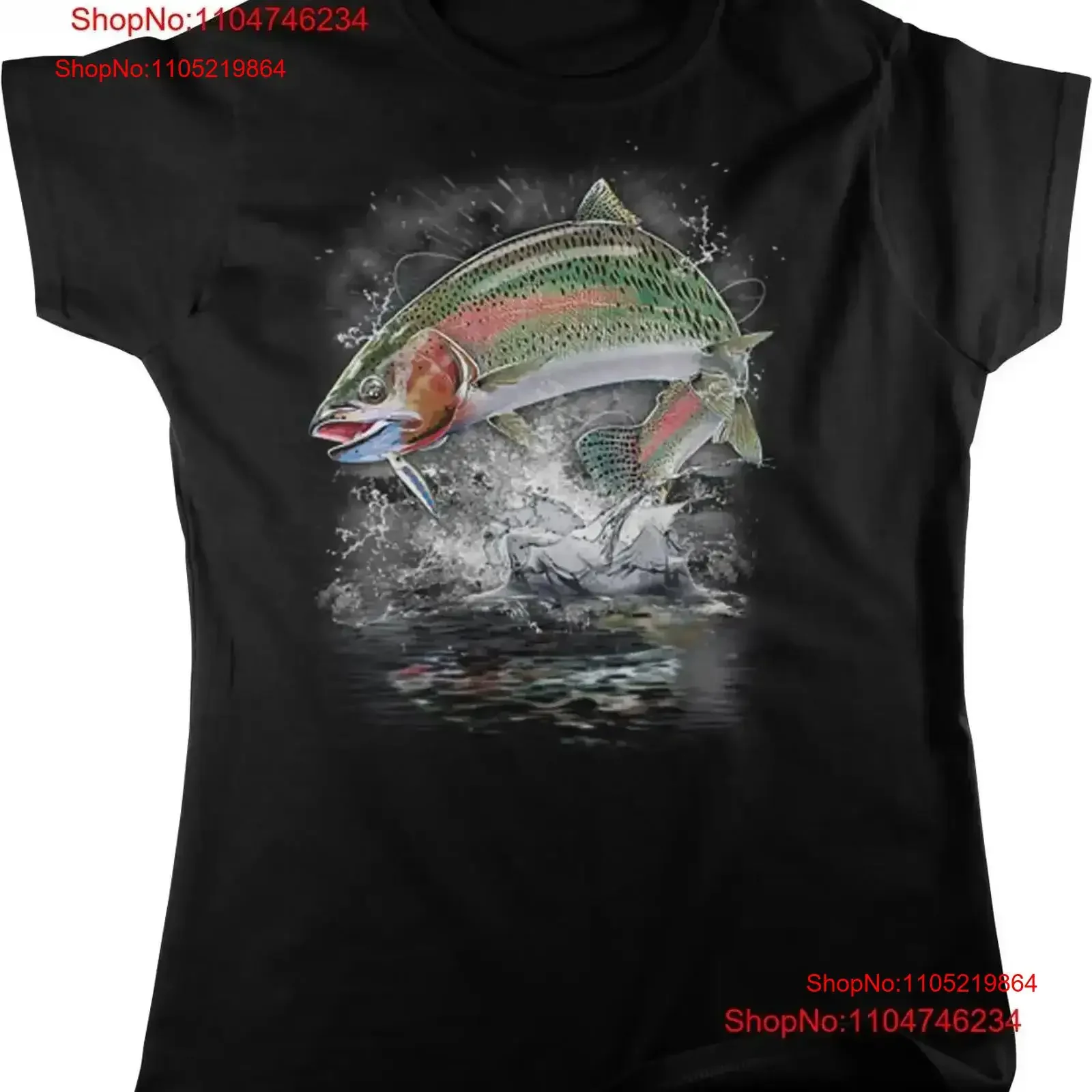 

Rainbow Trout River Fly Fishing Women's T shirt vintage Washed Comfortable designer clothes Versatile Casual vintage Washed