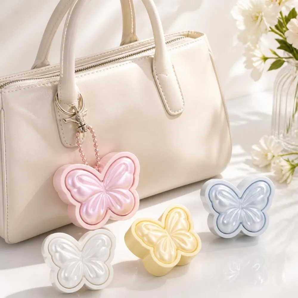 Porte-clés créatif en forme de papillon, de fleur, imprimé en 3D, amusant, anti-stress, en forme de cœur, coloré, avec pendentif simulant une nourriture.