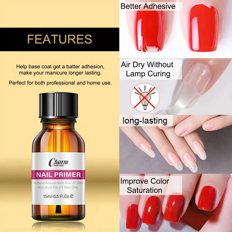 Acid-free Primer, Anti-fall and Anti-curling Liquid Adhesive, Isolation Oil, Bonding Base Glue, Not Easy to Fall Off, Protect Na
