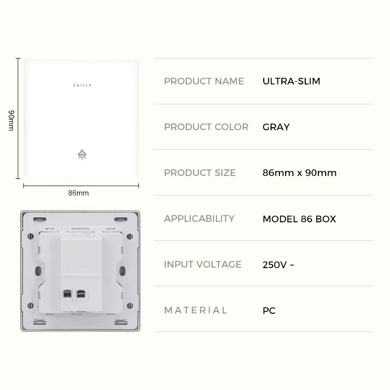 Avoir Wall Light Switch White Plastic Panel 2Way Push Button Switches With Fluorescent Home Kitchen 13A UK Standard Power Socket image 4