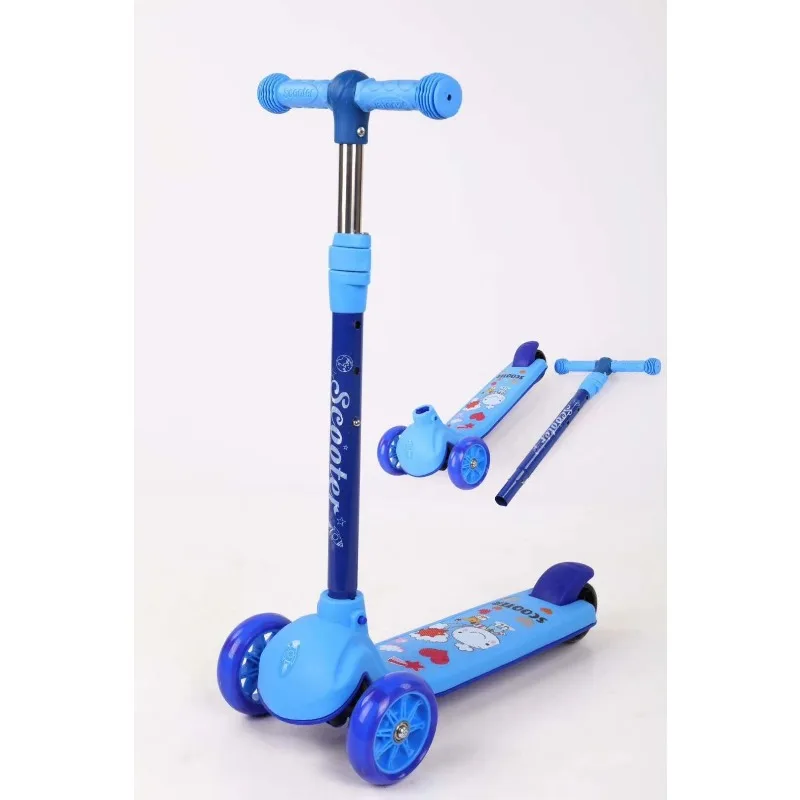 Foldable Three Wheel Kids Scooter Balance Bike 2 12 Years Portable Foldable Scooter Folding Pedal Pulley Car Kick Scooter