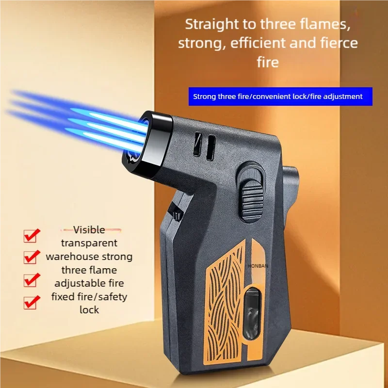 في الهواء الطلق شواء الشاعل السيجار بندقية رذاذ الشحن المباشر يندبروف نفخ ثلاثة النار الكى البيوتان أخف وزنا #6