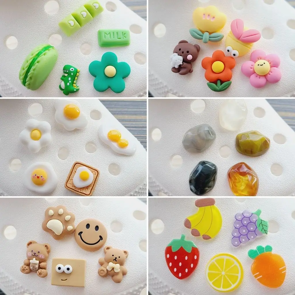 

Cartoon Fried Eggs Biscuit Fruits Charms for Crocs DIY Accessories Ins Popular Clogs Jeans Lovely Adornment for Clogs Sandals