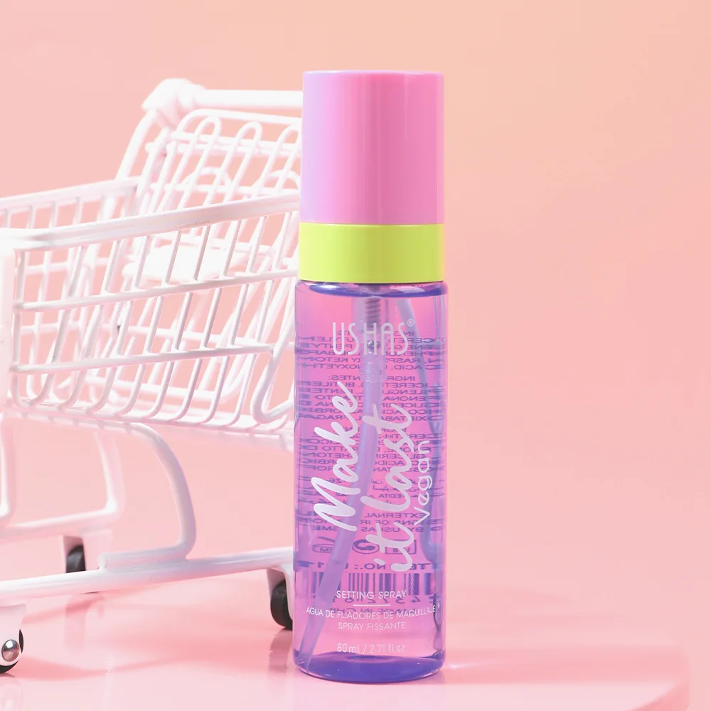 Spray utrwalający makijaż 80ml, kontrolujący wydzielanie sebum, wodoodporny, nawilżający, długotrwały, nie rozmazuje się.