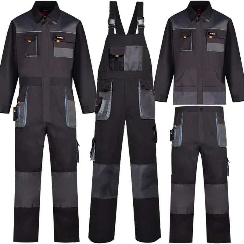 Combinaisons de soudage à bretelles pour le travail, combinaisons de protection pour la réparation automobile, uniforme d'outillage durable, combinaison multi-poches pour mécanicien