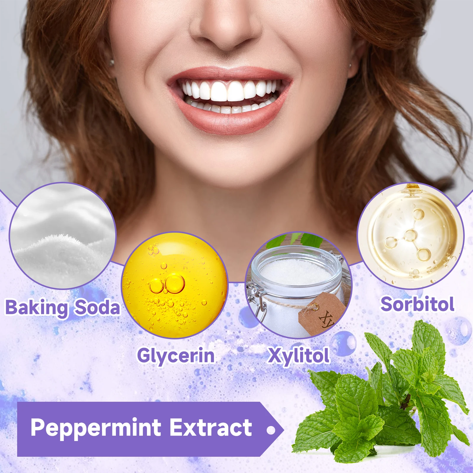 معجون أسنان Jaysuing الأرجواني لتبييض الأسنان يضيء الأسنان وينظف البقع ويقليل الروائح ومعجون أسنان تجميل الأسنان