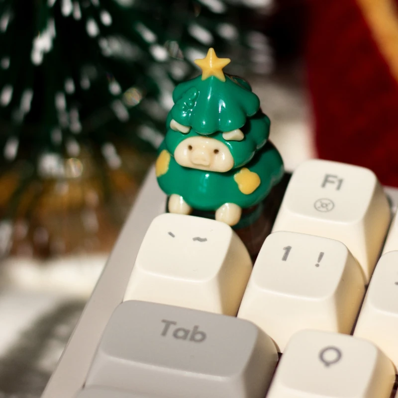 

Christmas Pig Keycaps Personalized Customization Christmas Theme Keycaps 3D Printing Resin Cartoon Mechanical Keyboard Keycaps