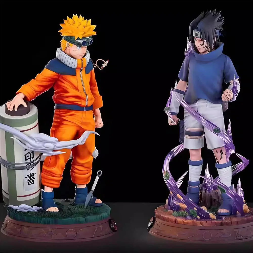 22CM Naruto Uzumaki Uchiha Sasuke Figurka Anime NARUTO Shippuden Fajny Model Golfowy na Biurko Zabawka Prezent Kolekcja Ozdoby PVC