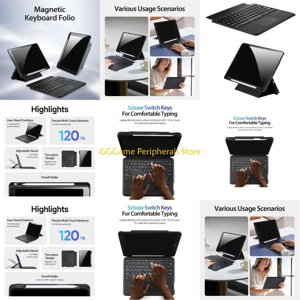 

U55B Tablets Wireless Keyboards Leather Stand for Air 4 5 11