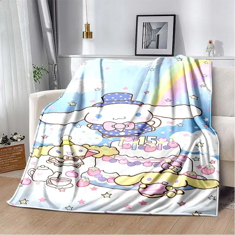 

Sanrio Cinnamoroll фланелевые пушистые флисовые покрывала для кемпинга для детей тонкое одеяло для дивана современный модный подарок