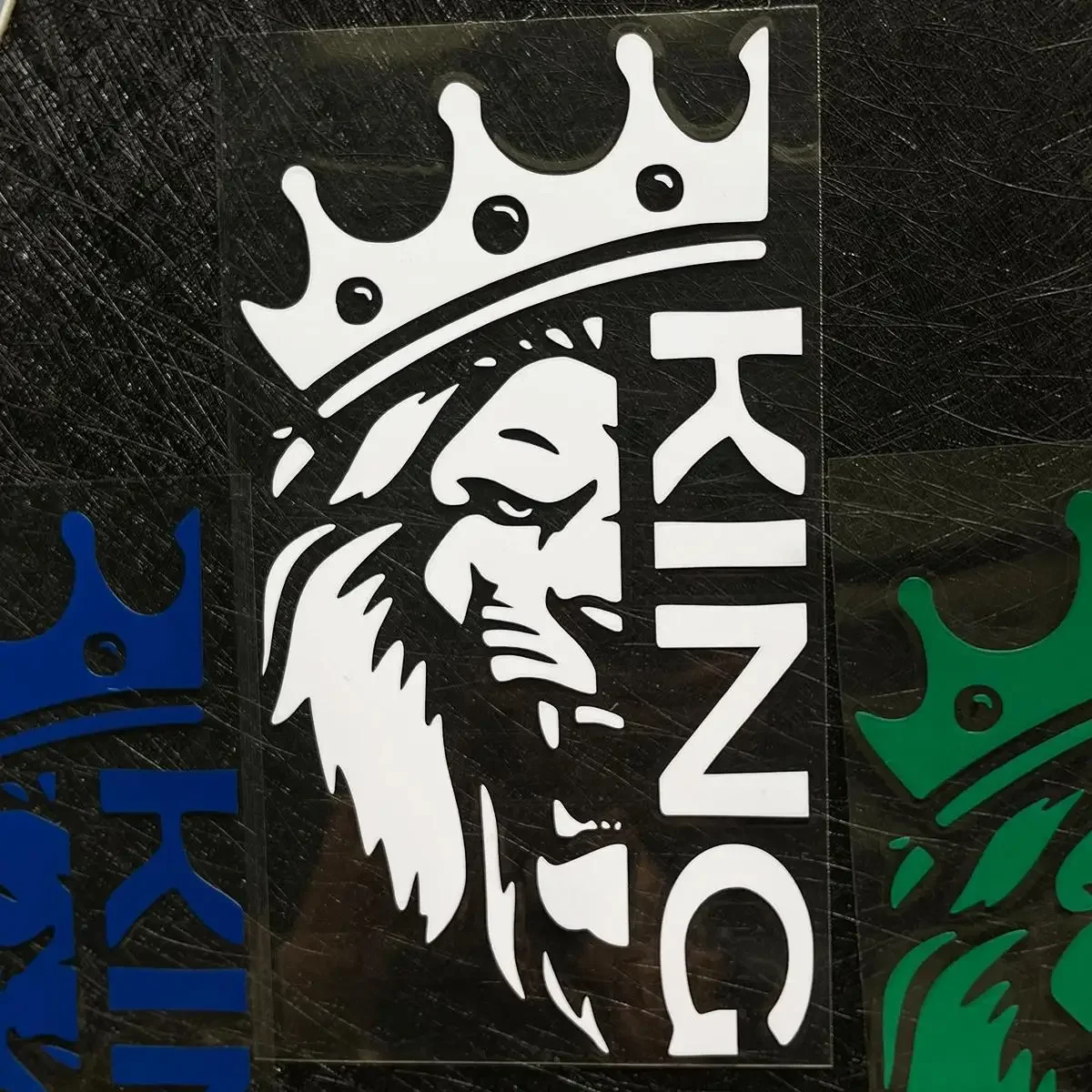 2PCS/SET Holographic Lion King Auto Moto Sticker, Trendy Crown & Lion Design Decal for Car Motorcycle, Exterior Customization