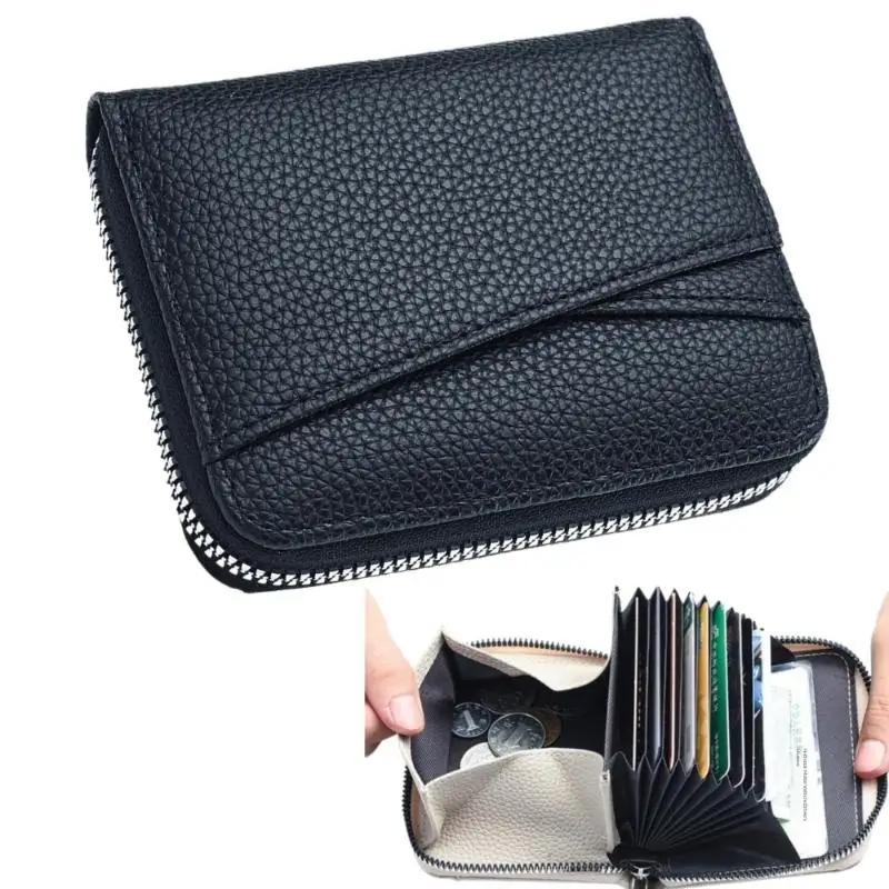1 Stück Kurze Damen-Geldbörse mit Lychee-Muster, Modische Multi-Kartenfach-ID-Kartenhalter-Münzbörse mit Reißverschluss für Frauen – Detail 6