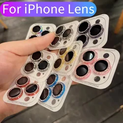 Luxury Pretty Shine Diamond Camera Lens Protector Case For IPhone 15 16  Pro Max Glitter Lens Glass Camera Cover Girl