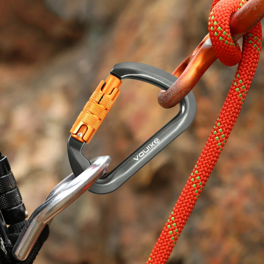 30kN قفل حلقة تسلق الثقيلة تسلق الصخور Carabiner الجبل Caribiniers لتسلق الصخور رابيلينج وتسلق الجبال