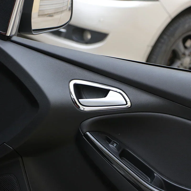 4pcs Stainless steel inner door handle decorative frame sticker For Ford Focus 3 MK3  2012 - 2015 Car accessories