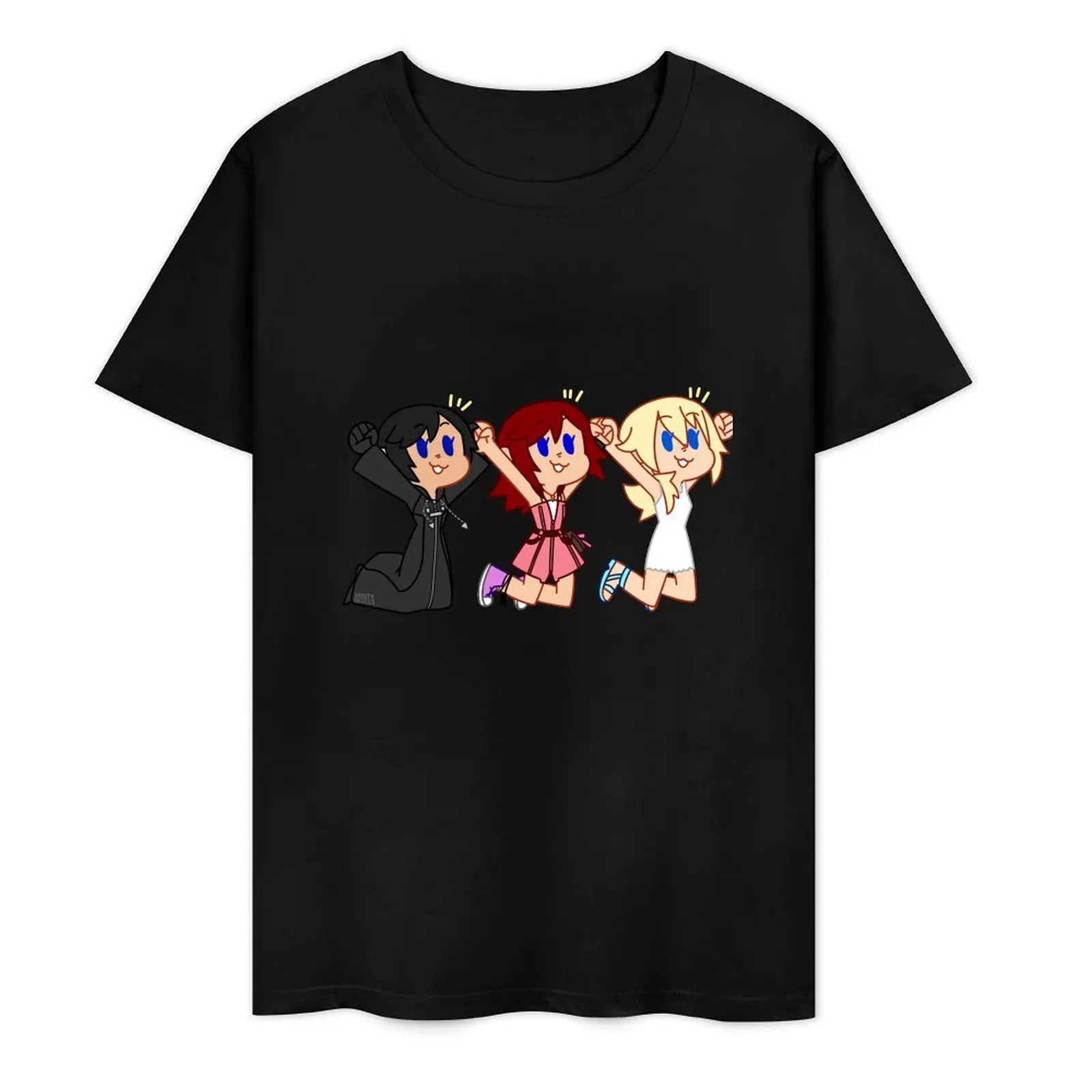 Футболка Xion Kairi & Namine posiбумажности, футболка на заказ, хлопковые футболки с графическим рисунком, быстросохнущие черные футболки большого размера для мужчин Футболка Xion Kairi & Namine posiбумажности, футболка на заказ, хлопковые футболки с графическим рисунком, быстросохнущие черные футболки большого размера для мужчин