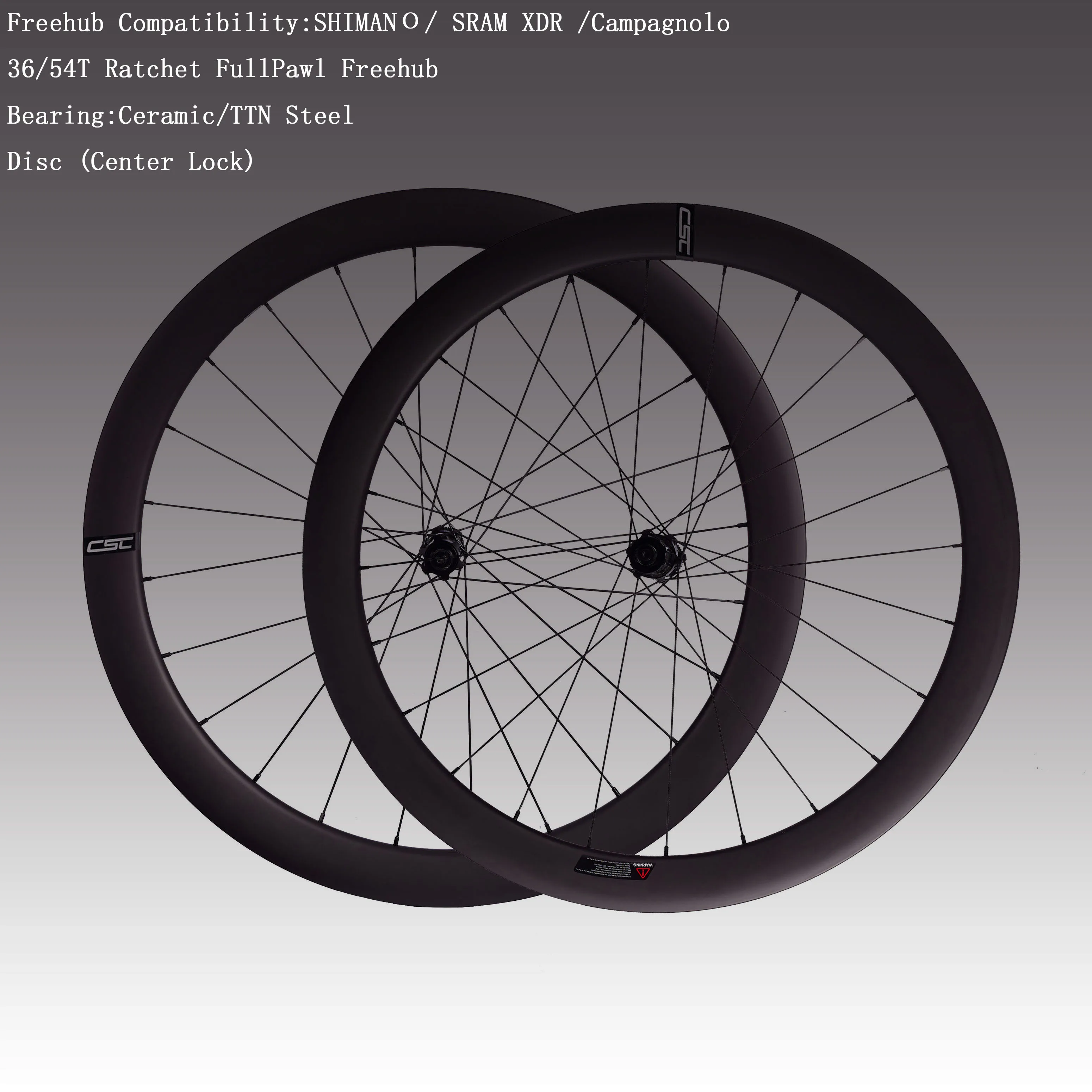 CSC UCI 700C الحصى الدراجة 1280 جرام عجلات الكربون قفل مركزي مكبح قرصي 54T السيراميك السقاطة كليكو لايحتاج لدراجة السباق #4