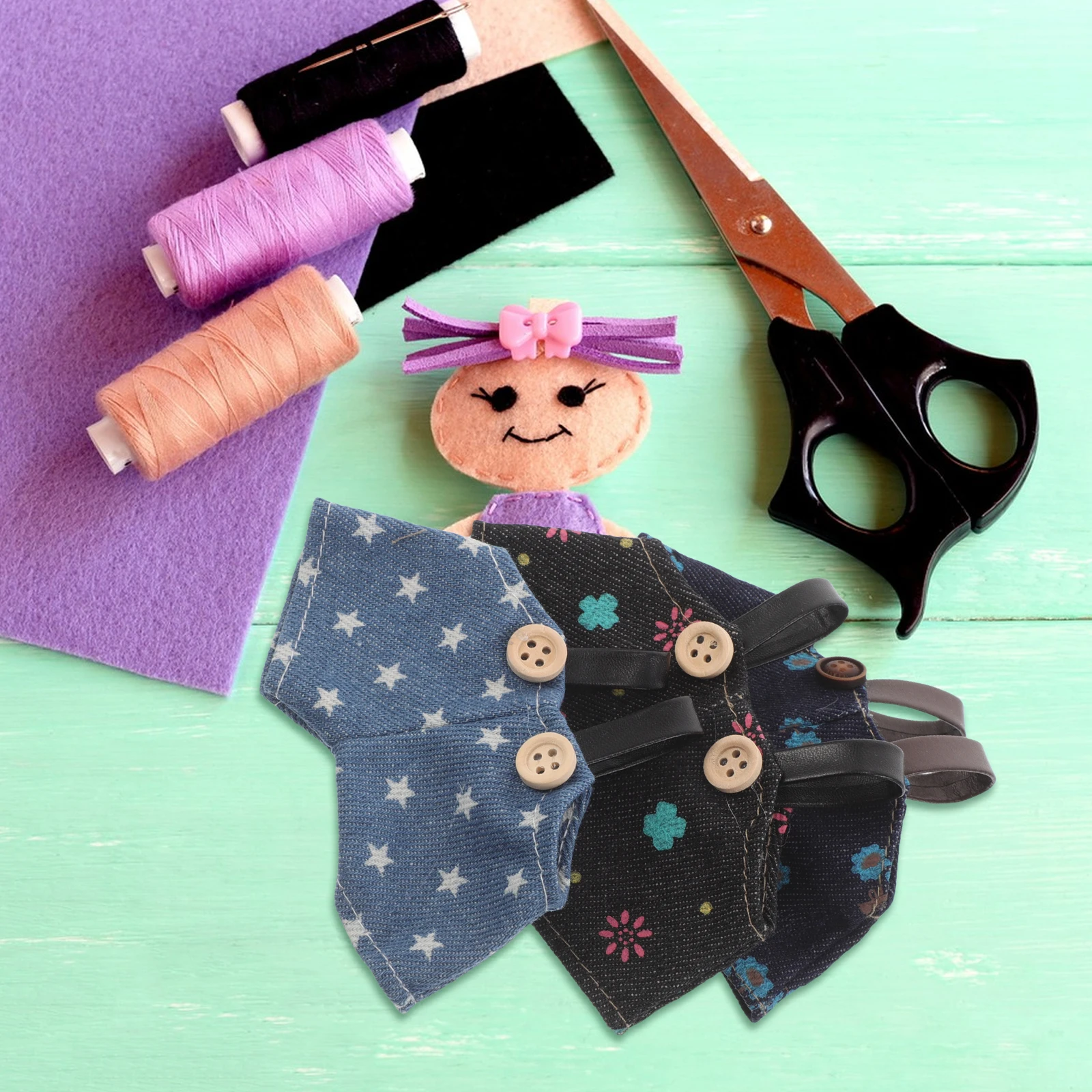 

3 Pcs Clothing Cute Accessories DIY Outfits Toy Bear Clothes for Toys Jeans