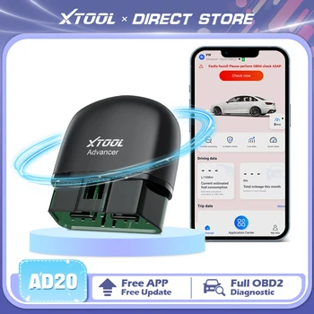 XTOOL AD20 เครื่องสแกน OBD2 เครื่องมืออ่านโค้ดรถยนต์ เครื่องมือวินิจฉัย OBDII ของรถยนต์ อ่านข้อมูลสด ข้อผิดพลาดที่ชัดเจน เครื่องทดสอบแบตเตอรี่ ไฟตรวจสอบเครื่องยนต์ อัปเดตฟรีตลอดชีพ การสแกนอัตโนมัติ วินิจฉัยเครื่องยนต์