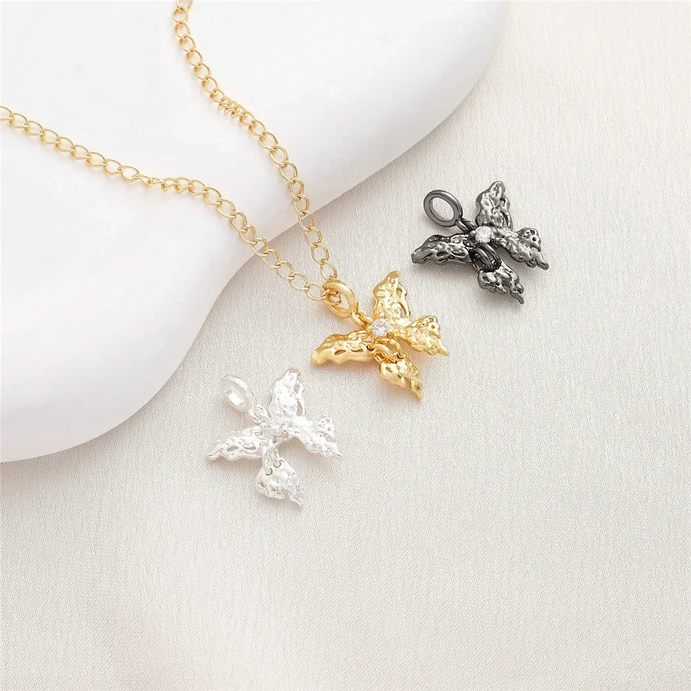 

14K Gold Preserved 18K Genuine Gold Plated Butterfly Peng You Dream Butterfly Pendant DIY Handmade Bracelet Necklace Accessories