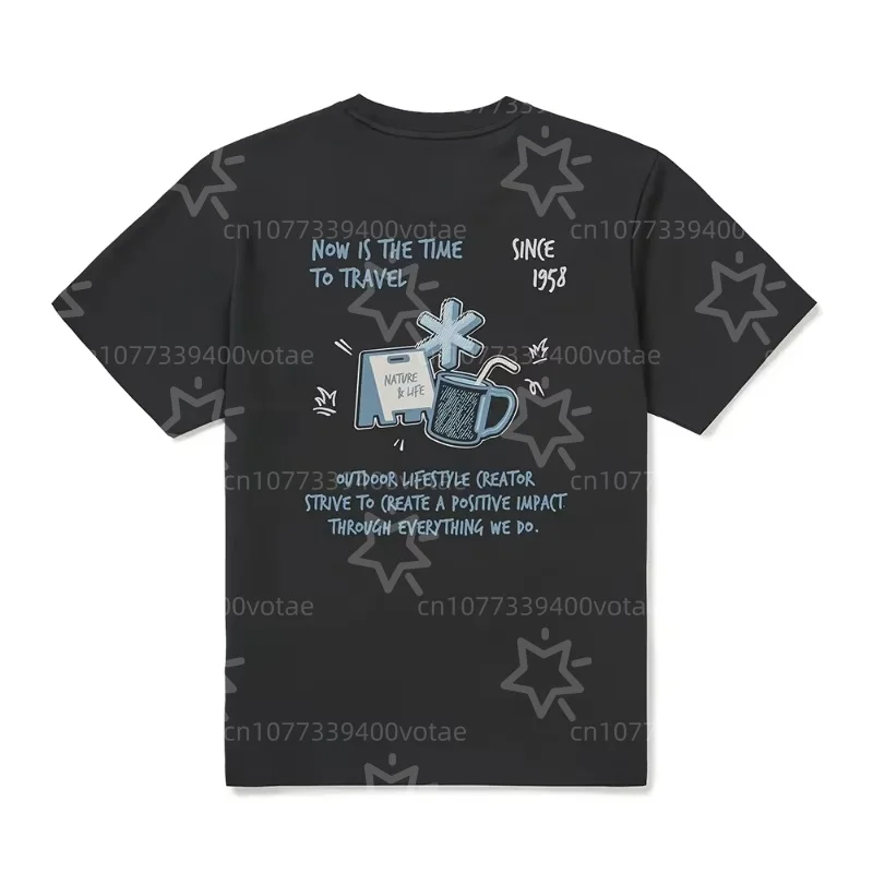 

Plus Size 2025 Summer New Snow Peak Printed T-shirts Summer Fashionable High Quality Short Sleeved Casual Sports Pullover Tops