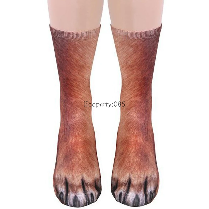 Unisex-Erwachsene, 3D-gedruckte Tierpfoten-Socken, Katze, Hund, Dinosaurier, Tigerpfoten-Socken für Damen und Herren, lustig, lässig, festlich, Geschenk, Socken, 40 cm