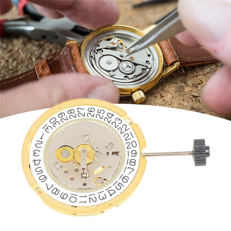 Shop Now For RONDA 1009 Watch Movement 3 O'Clock Calendar Two and A Half Needle Quartz Movement Replacement