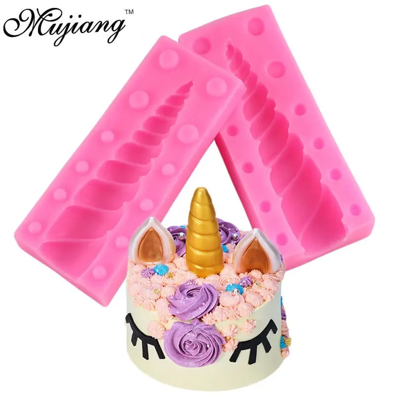 Mujiang DIY Unicornio Cake Silicone Mold Baby Birthday Cake Decorating Tools 3D Unicorn Fondant Chocolate Candy Gumpaste Molds