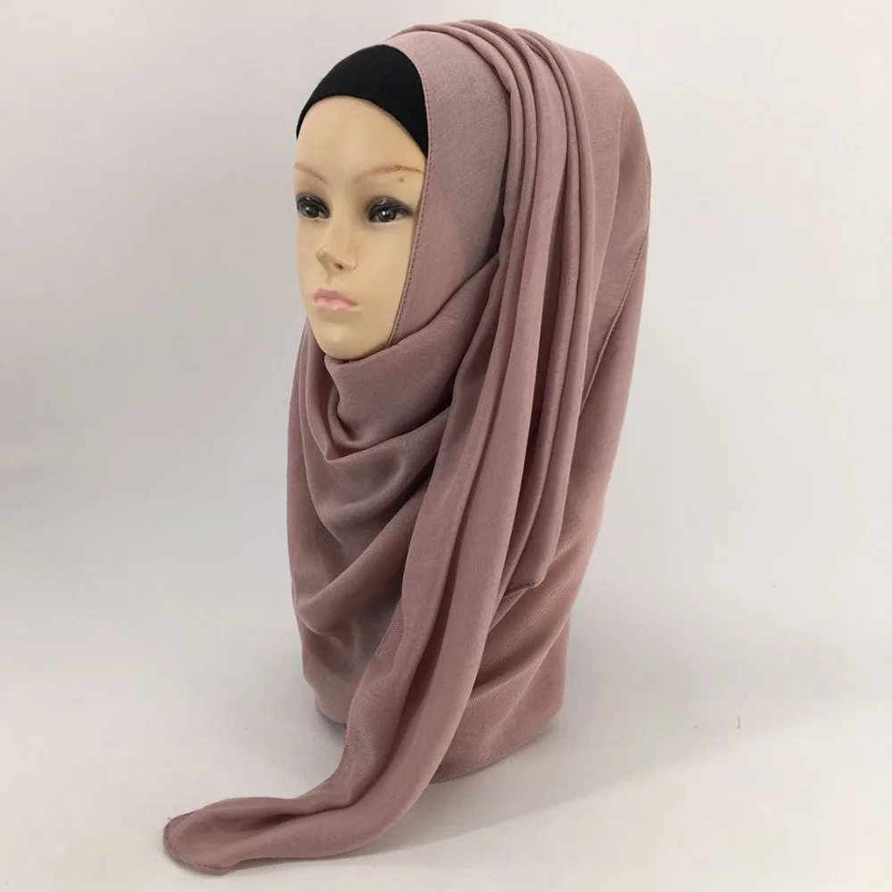 Hot Premium Satijn Crinkle Hijab Sjaal Chiffon Sjaal Effen Moslim Vrouwen Hijaabs Breathab Islam Vrouwen Tulband Geplooide Sjaal Ramadan