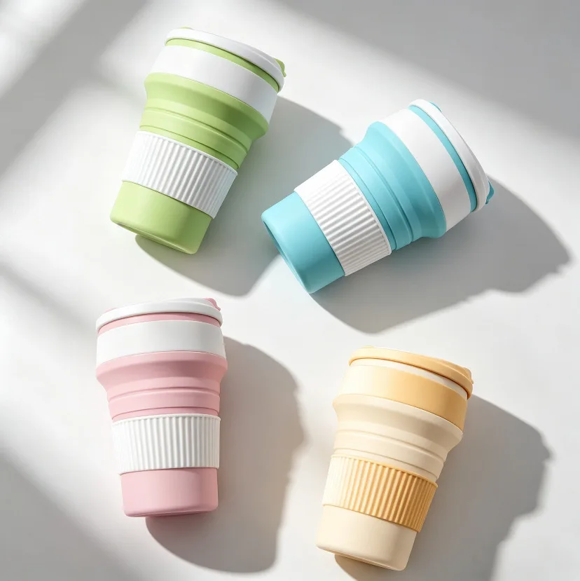 Silicone collapsible water bottle - travel-friendly, high-temperature resistant, outdoor sports hydration cup, collapsible coffe