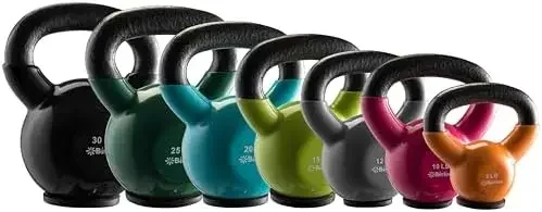 Kettlebells-grado professionale, Set di Kettlebell rivestito in vinile, pesi in ghisa solida con uno speciale fondo protettivo