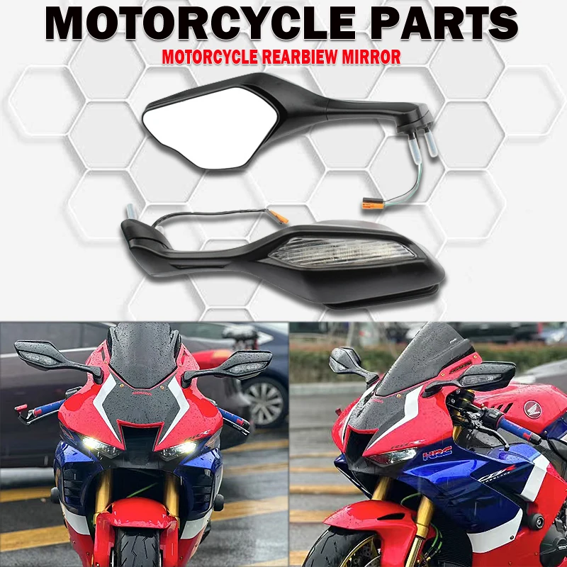 

New For Honda CBR1000RR cbr1000rr 2017-2024 Motorcycle Rearview Mirror With Turn Signals Light LED 2018 2019 2020 2021 2022 2023