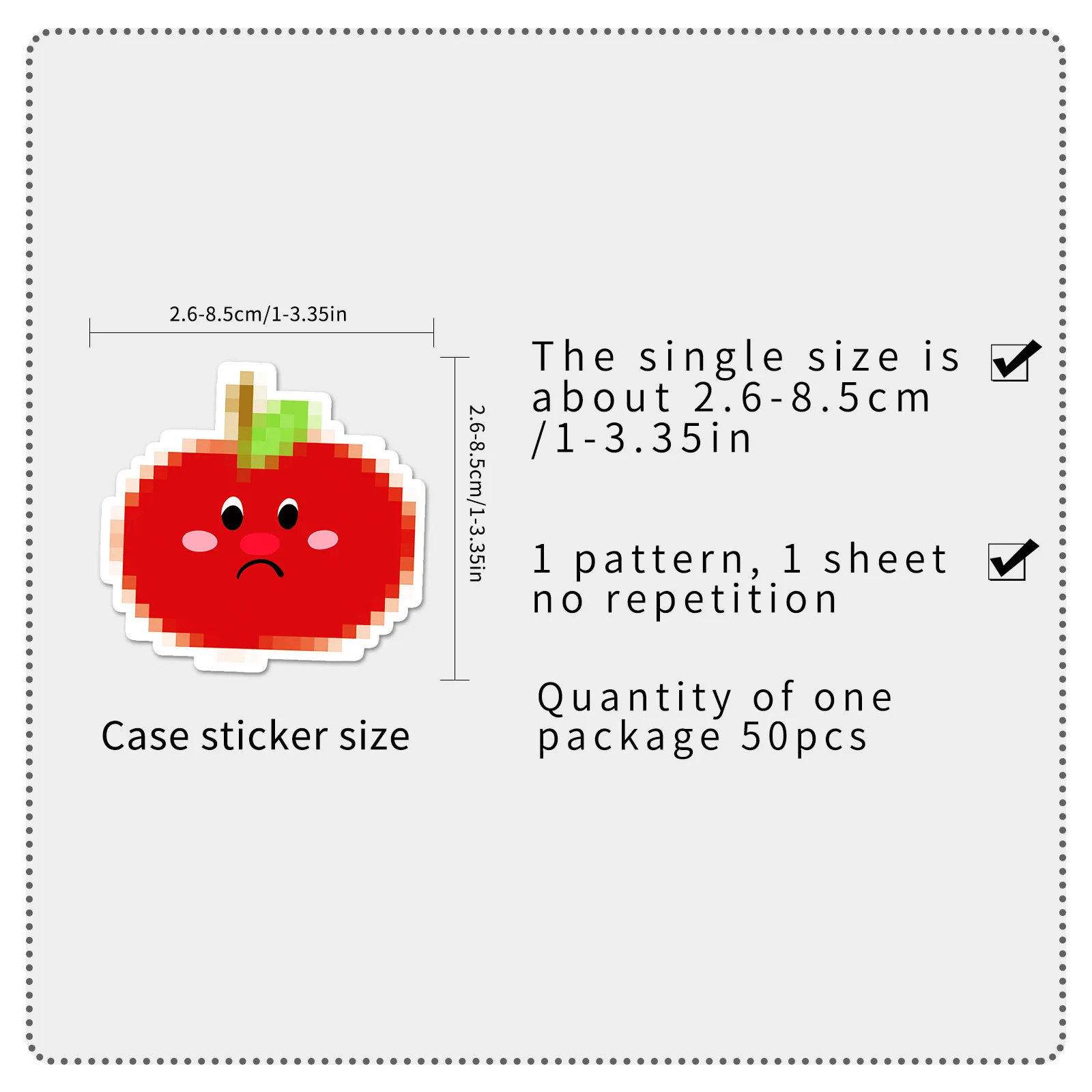 10/50 Uds. Navidad manzana roja Doodle dibujos animados Linda decoración caja de regalo funda móvil pegatina impermeable creativa juguete para niños