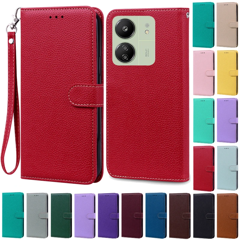 For Xiaomi Poco C65 Case Leather Wallet Flip Case For POCO C65 C 65 PocoC65 Cover Coque Fundas For Xiaomi Poco C65 Phone Case