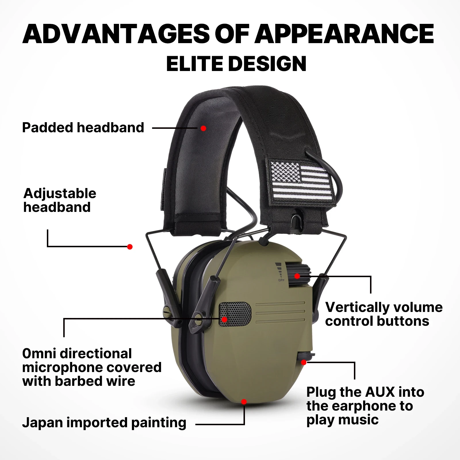 Tactical anti-noise headphones for Hunting shooting Earmuff Noise reduction Electronic Hearing Protective Ear Protection