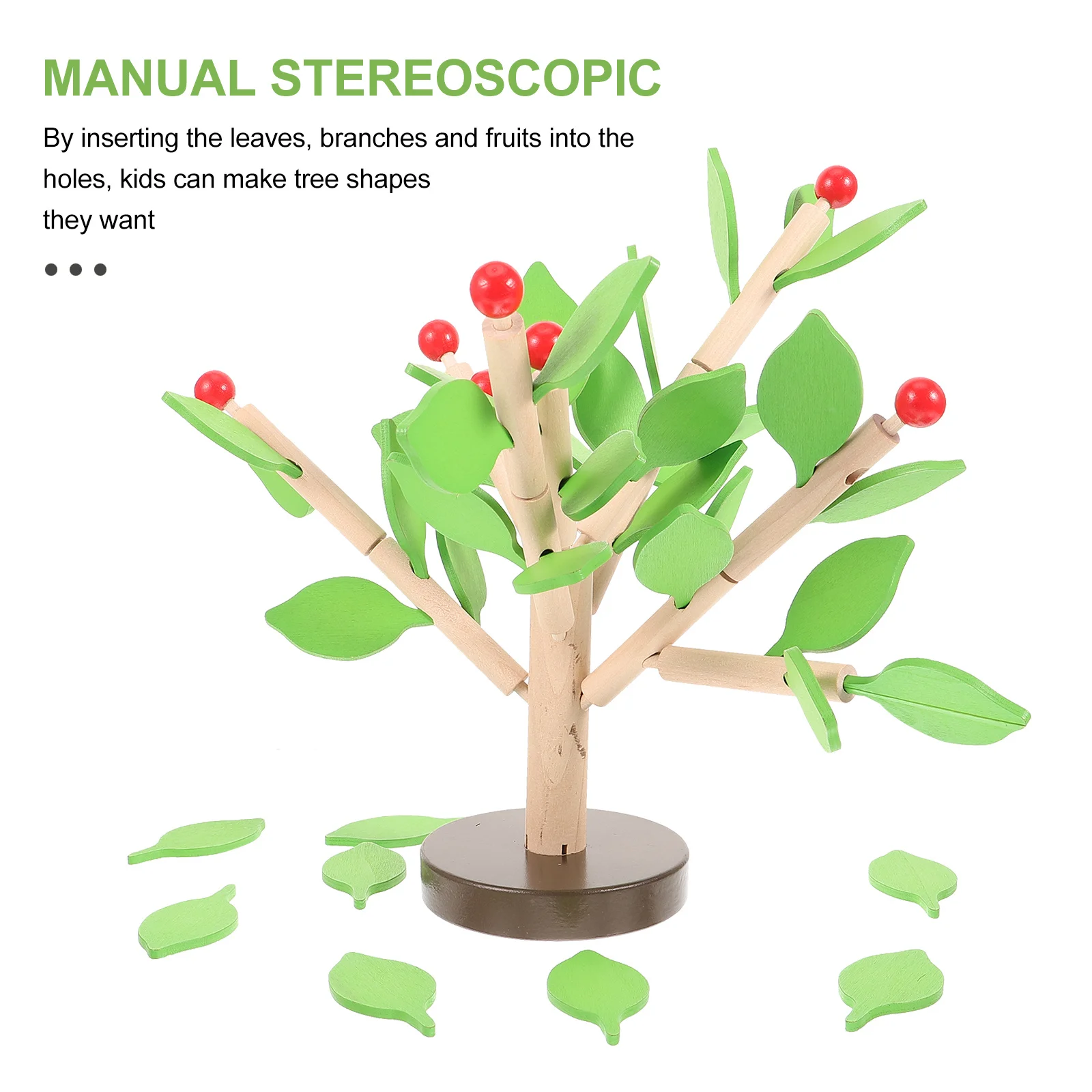 1 مجموعة بناء خشبي للأطفال ثلاثية الأبعاد لتقوم بها بنفسك الجمعية التنسيق بين اليد والعين لعبة تنموية كتل جذعية تعليمية أوراق شجرة شجرة #2