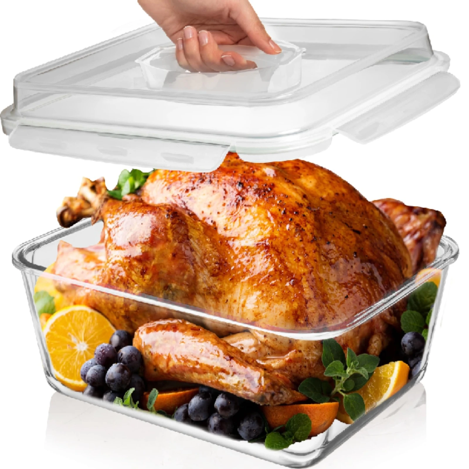 

6500 ML / 220 oz / 28 Cup LARGE Glass Food Storage Container with Airtight Lo...