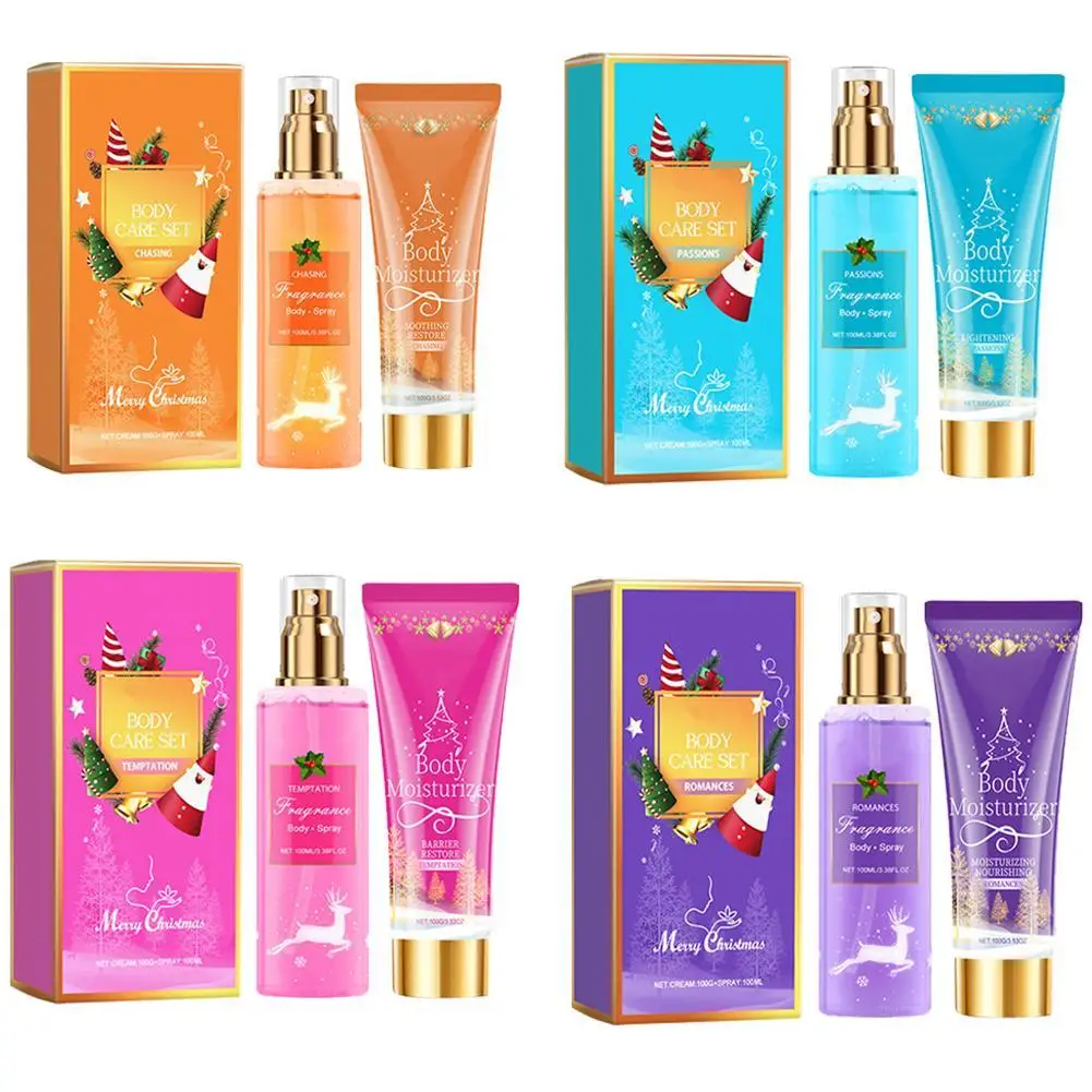 Christmas Body Lotion Fragrance Body Spray Body Care Travel Set Christmas Scented Body Care Set Body Moisturizing Spray