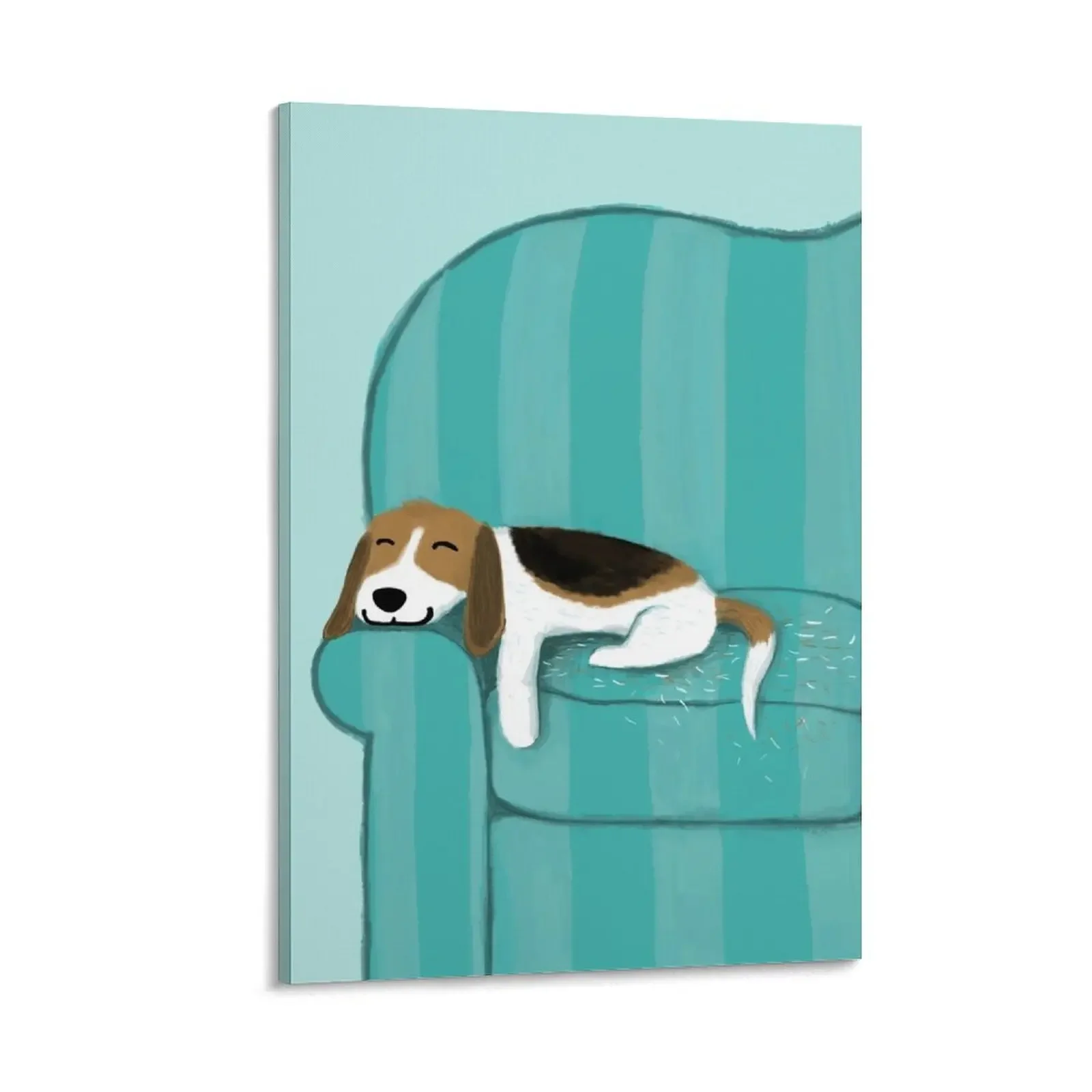 

Happy Couch Dog | Cute Beagle Canvas Painting office decoration Decor for room decoration for the room