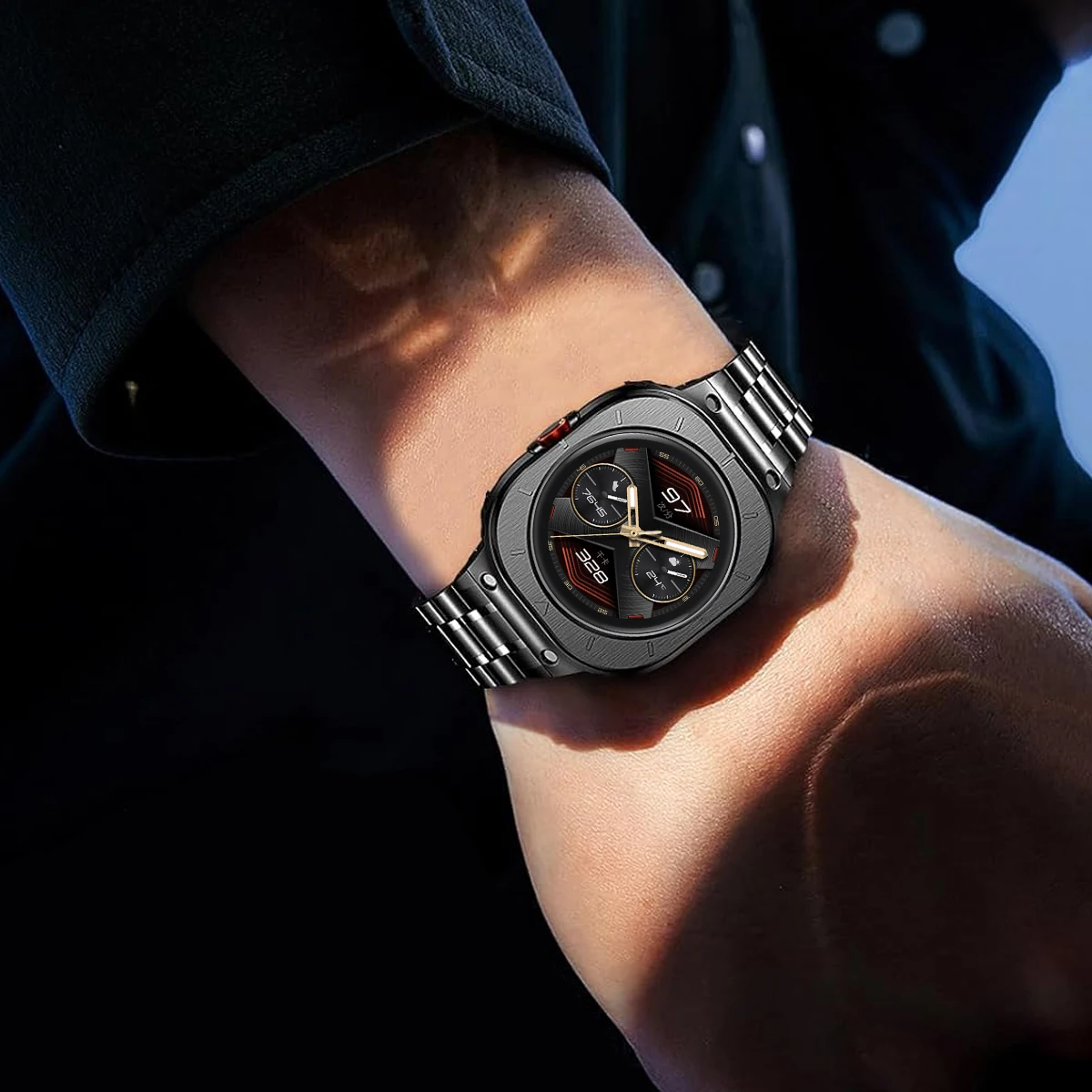 حافظة من الفولاذ المقاوم للصدأ + حزام معدني لساعة سامسونج جالاكسي الترا 2025 سوار رياضي لساعة جالاكسي Ultra7 47 ملم حافظة واقية #2