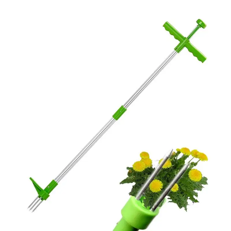 Stand Up Weeder Adjustable Hand Weeding Tool With Foot Pedal Long Handle Root Removal For Weeds Dandelions Lawn Gardening Tool