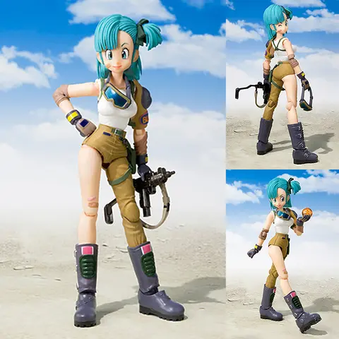 Shf Anime Dragon Ball Bulma figuras PVC colección móvil muñeca 14cm hermosa chica Bulma figura de acción modelo juguete regalos de cumpleaños