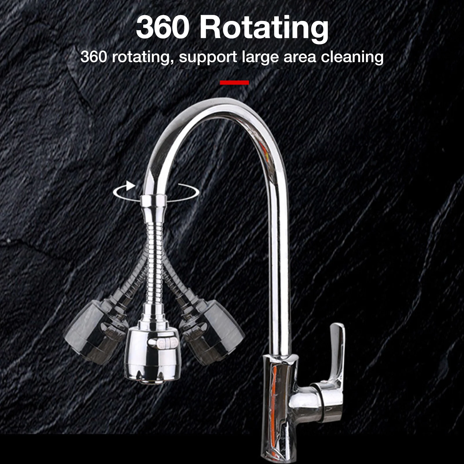 Ugello flessibile per rubinetto da 360 gradi 360 Lavello da cucina Aeratore Extender Rubinetto girevole Lavello Tubo flessibile Spruzzatore