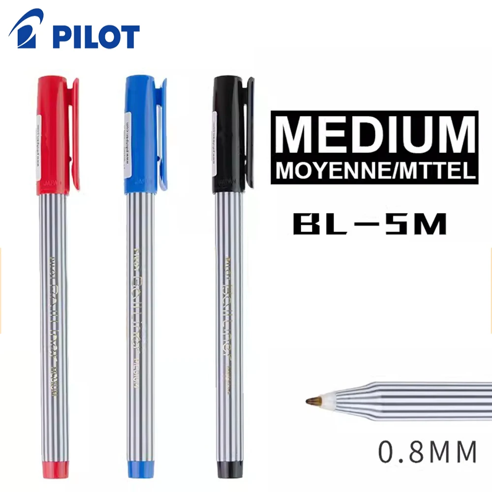 

9Pcs Japan Pilot Stripe Ballpoint Pen 0.8mm BL-5M Smooth Signature Gel Pen Marker Business Bullet Head Large Capacity Stationery