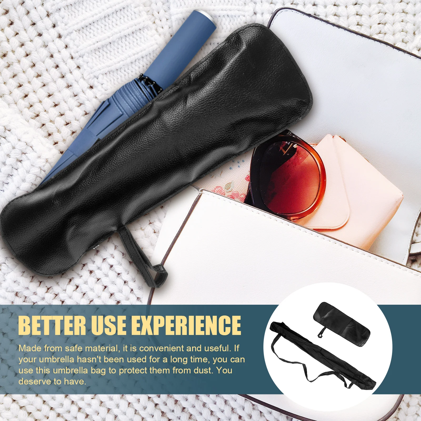 

2pcs Umbrella Cover Large Size Waterproof Storage Bag for Car Long Handle Foldable Umbrella Case Portable Rainy Day Pouch Daily
