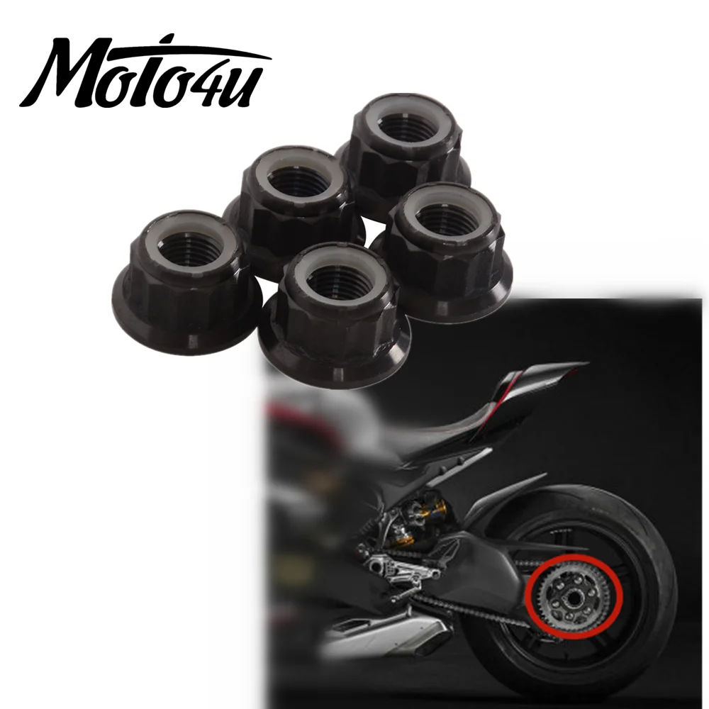 6PCS Titanium Motorcycle Rear Sprocket Wheel Nuts For Ducati Panigale V4 V4S V4R Streetfighter V4 Black Gold Silver